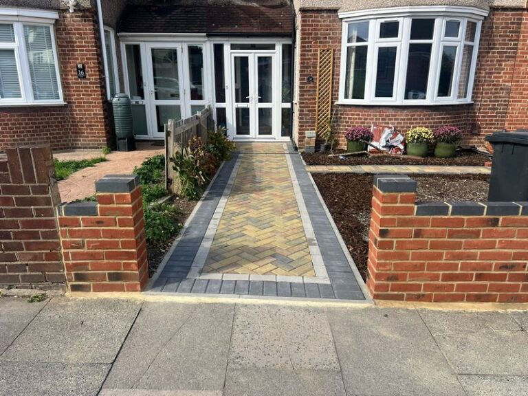 block paved pathway driveway completed in sidcup 16