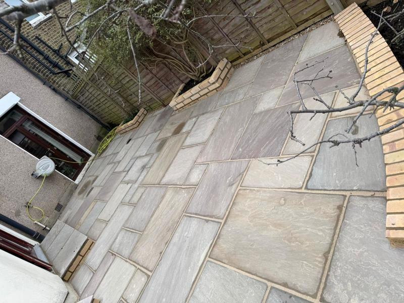 kandla grey indian sandstone patio darenth 5